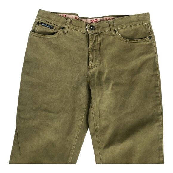 Dolce & Gabbana Boot Cut Mid Rise Military Olive Green Italian Designer Jeans 8 - Picture 2 of 16